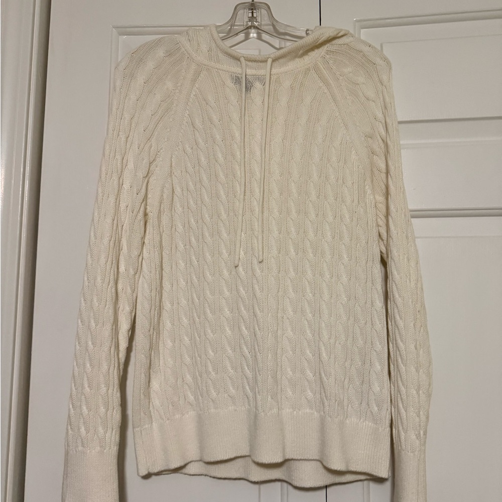 J. Crew Cream Cowl Neck Cable Knit Sweater